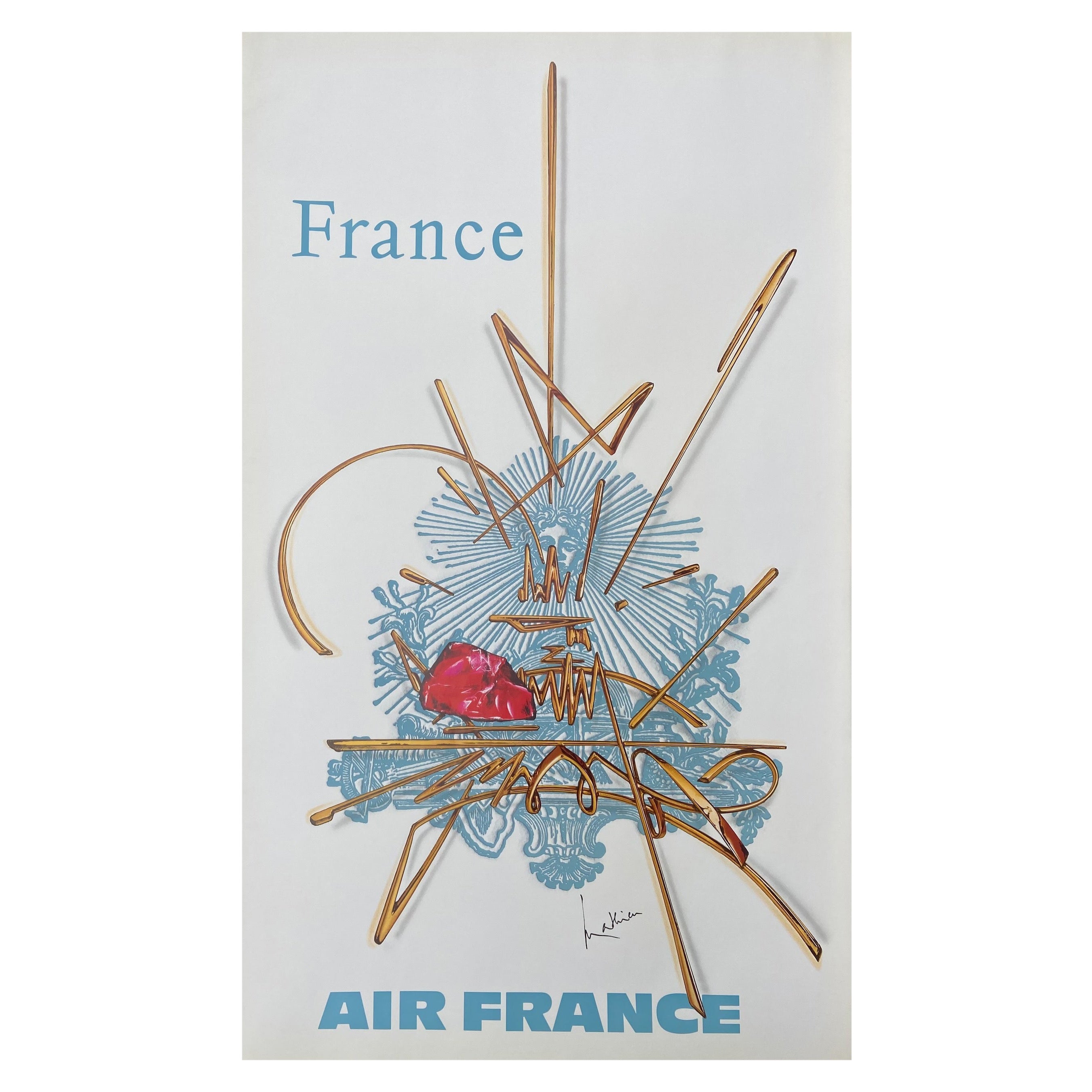Full Portfolio 14 Air France Posters by Georges Mathieu, 1968 For Sale