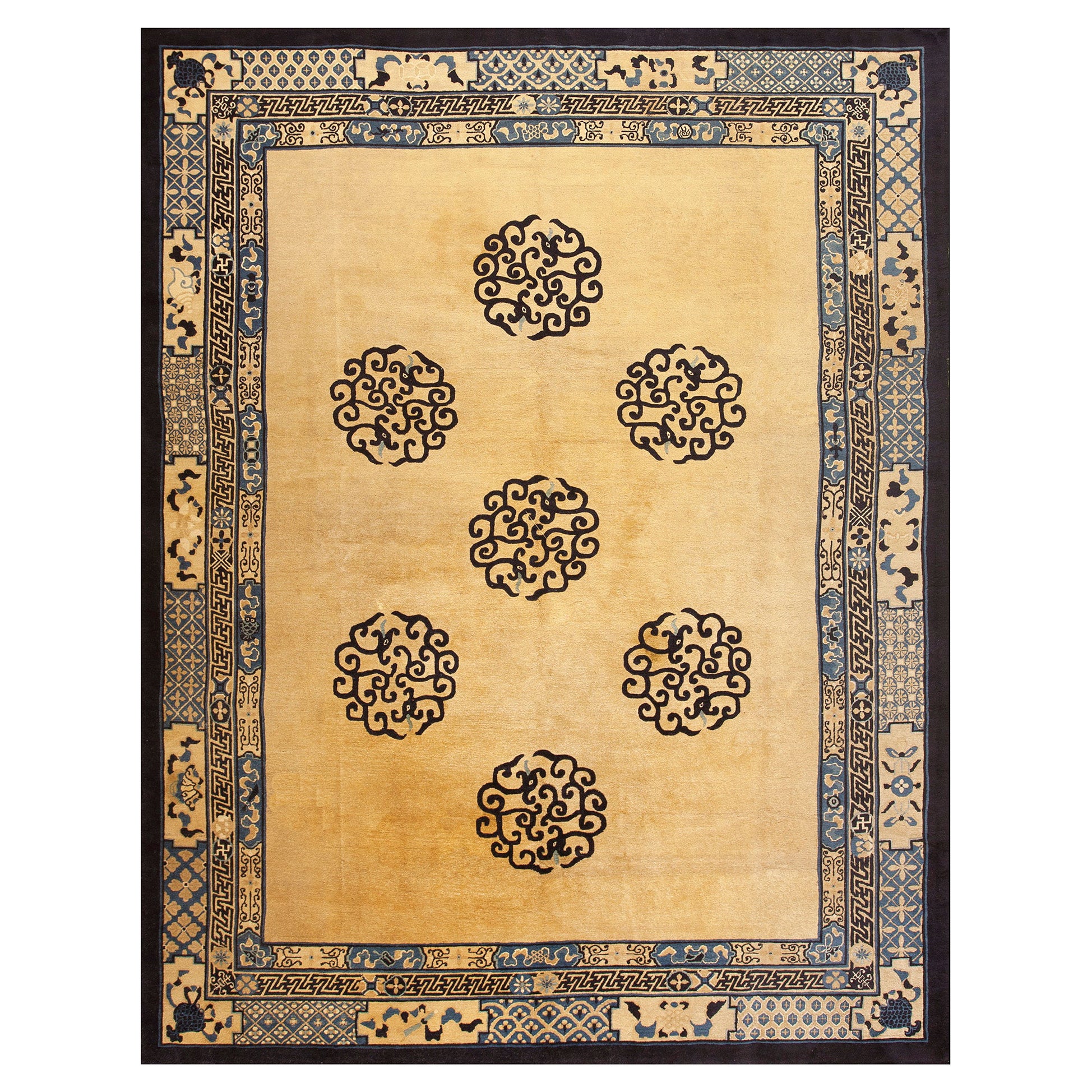 19th Century Chinese Peking Carpet ( 9' x 11'8'' - 275 x 355 ) For Sale