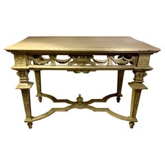 19th Century Italian Hand Carved Patinated Console Table