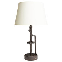 1950s Wrought Iron Table Lamp