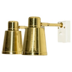 Pair of Mid-Century Brass Wall Lamps, Sweden, 1960s