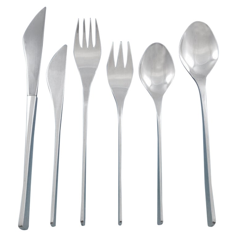 Vision by International Sterling Silver Flatware Set Service 75 Pieces Modern For Sale