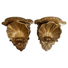 Antique Pair of French Gilt Wall Brackets