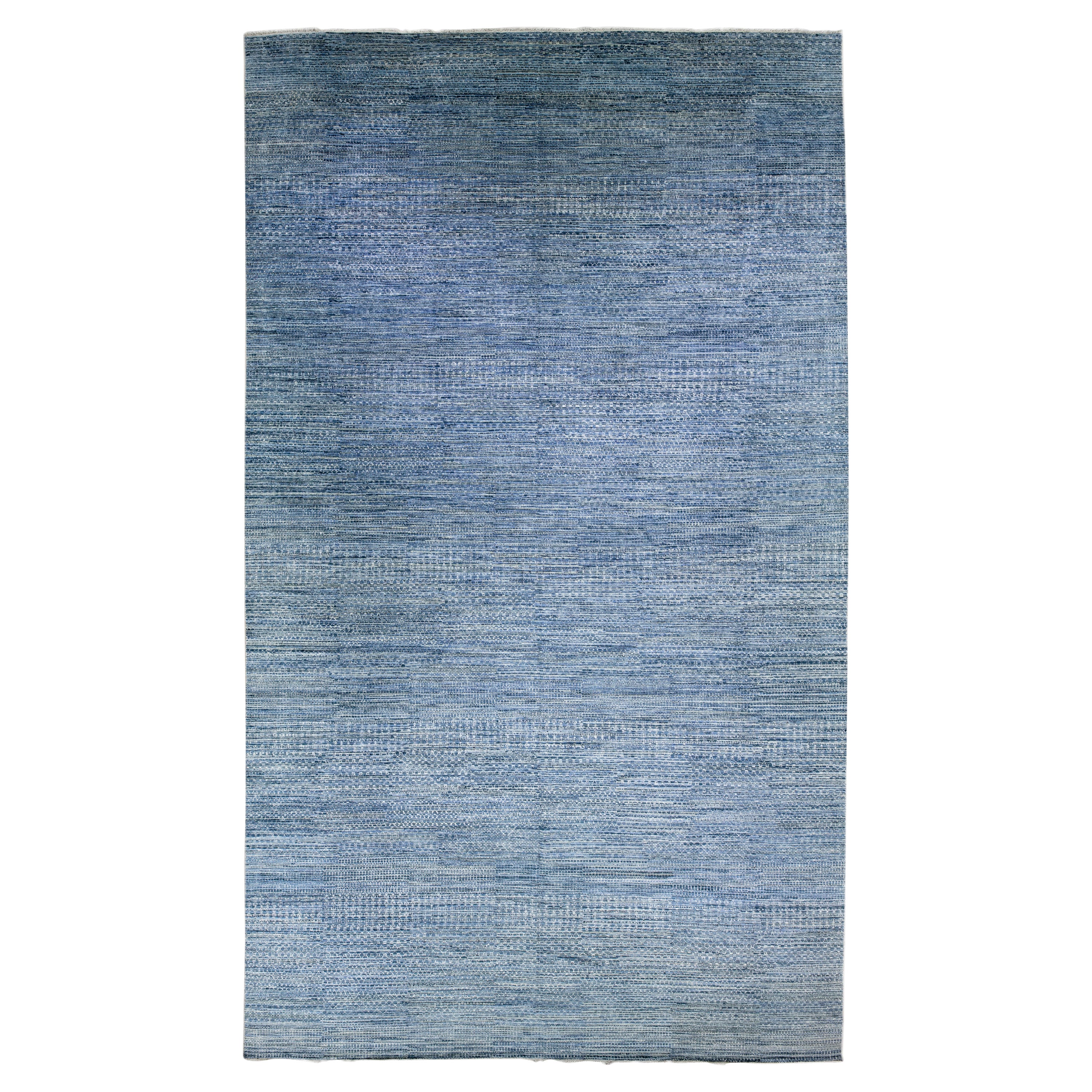 Green Modern Savannah Handmade Geometric Square Wool Rug For Sale at ...