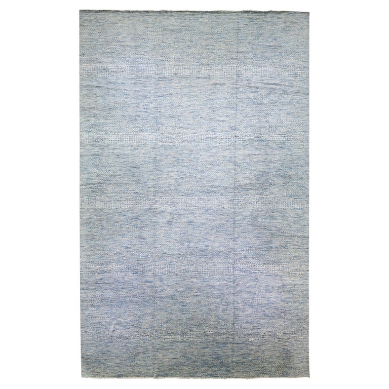Light Blue Modern Savannah Handmade Geometric Oversize Wool Rug For ...