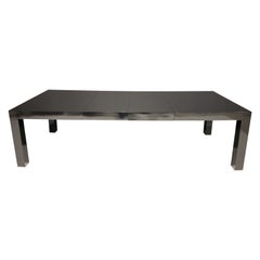 Milo Baughman Black Lacquer Parsons Style Dining Table