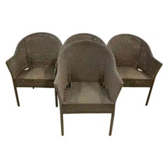 Set 4 Outdoor Woven Dining or Lounging Armchairs