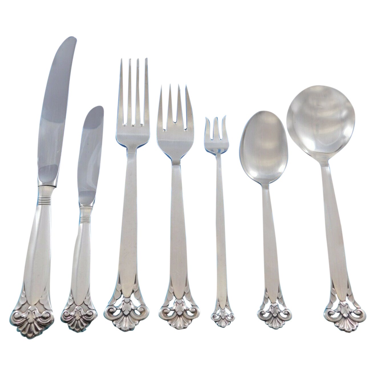 Cloister by Marthinsen Sterling Silver Flatware Service Set 92 Pcs Norway Dinner For Sale