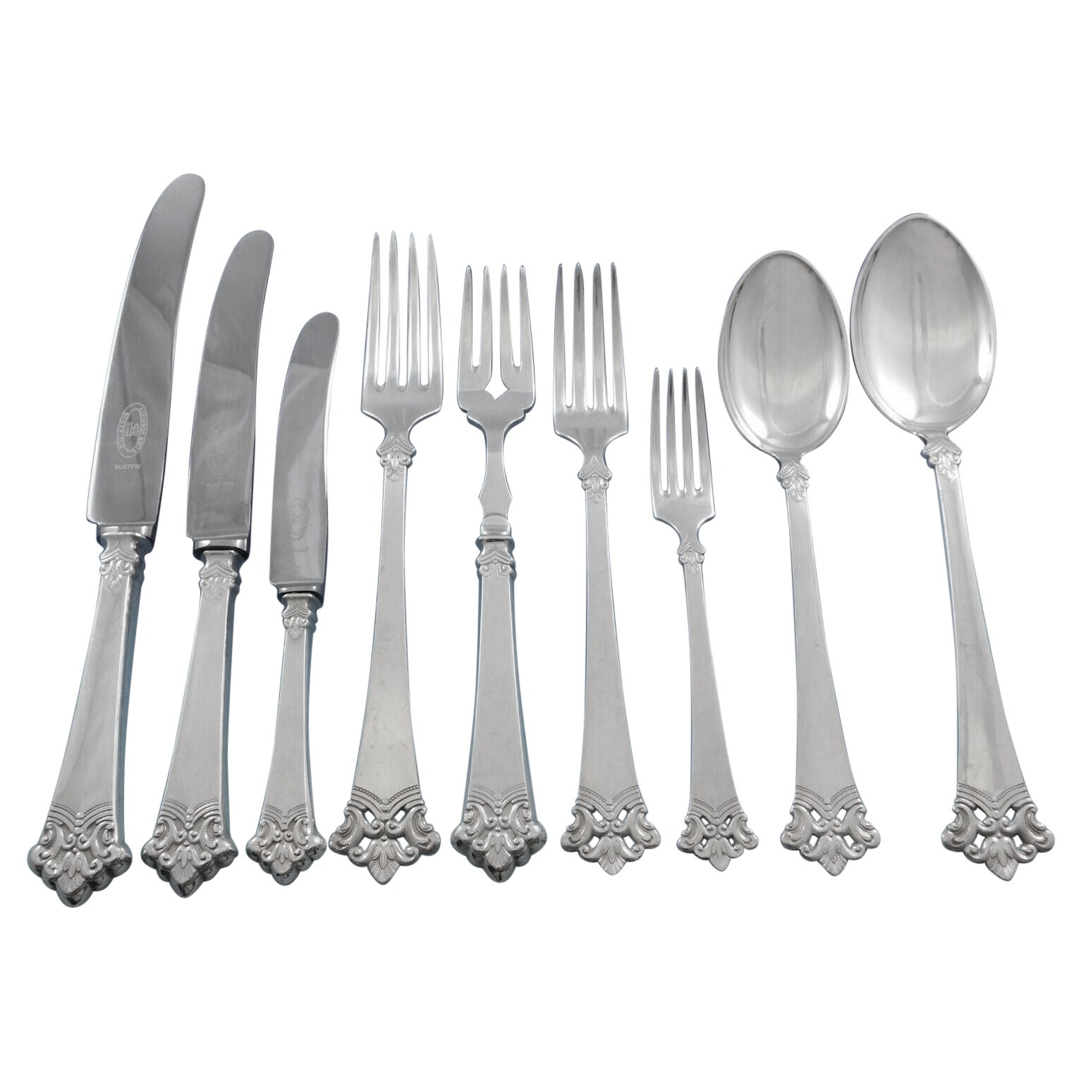 Anitra by Th. Olsens 830 Silver Flatware Set Service 109 Pieces Norwegian Modern