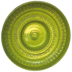 Italian Modern Aldo Londi for Raymor by Bitossi Chartreuse Ceramic Bowl, Italy