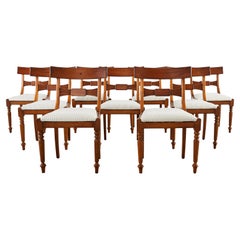 Set of Nine Italian Regency Dining Chairs by Baker Milling Road