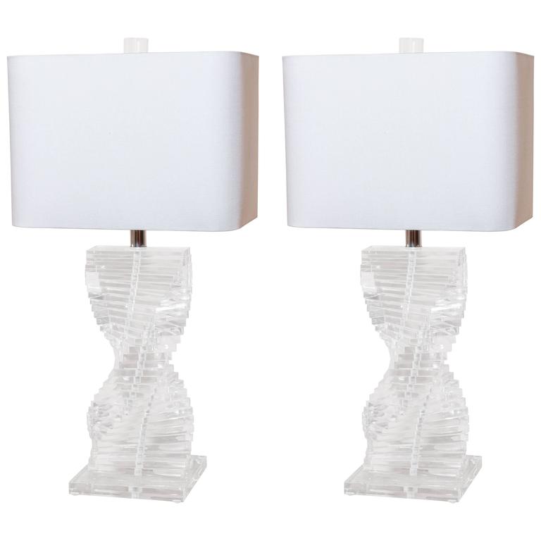 mid century lucite lamp