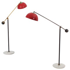 Mid-Century Stilux Set of 2 Brass Floor Lamp, 50s, Italy