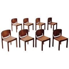 Vico Magistretti "122" Chairs for Cassina, 1967, Set of 8