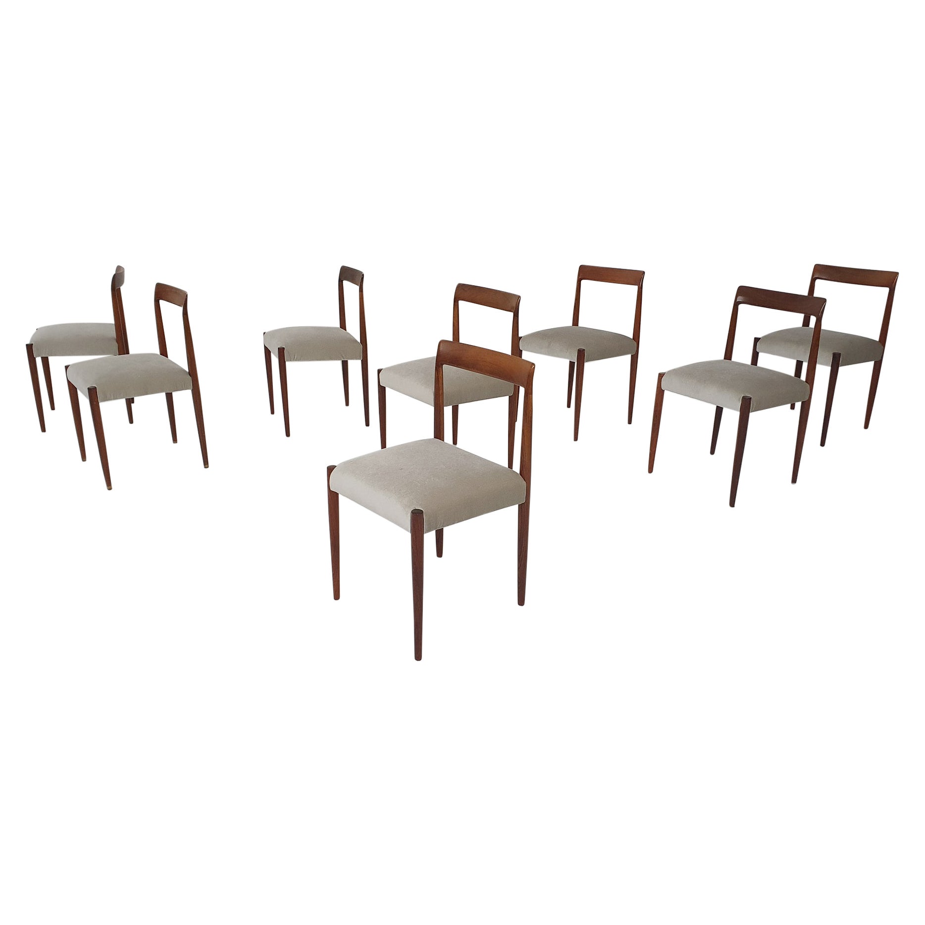 Set of Eight Dining Chairs by Lubke, Germany, 1960's