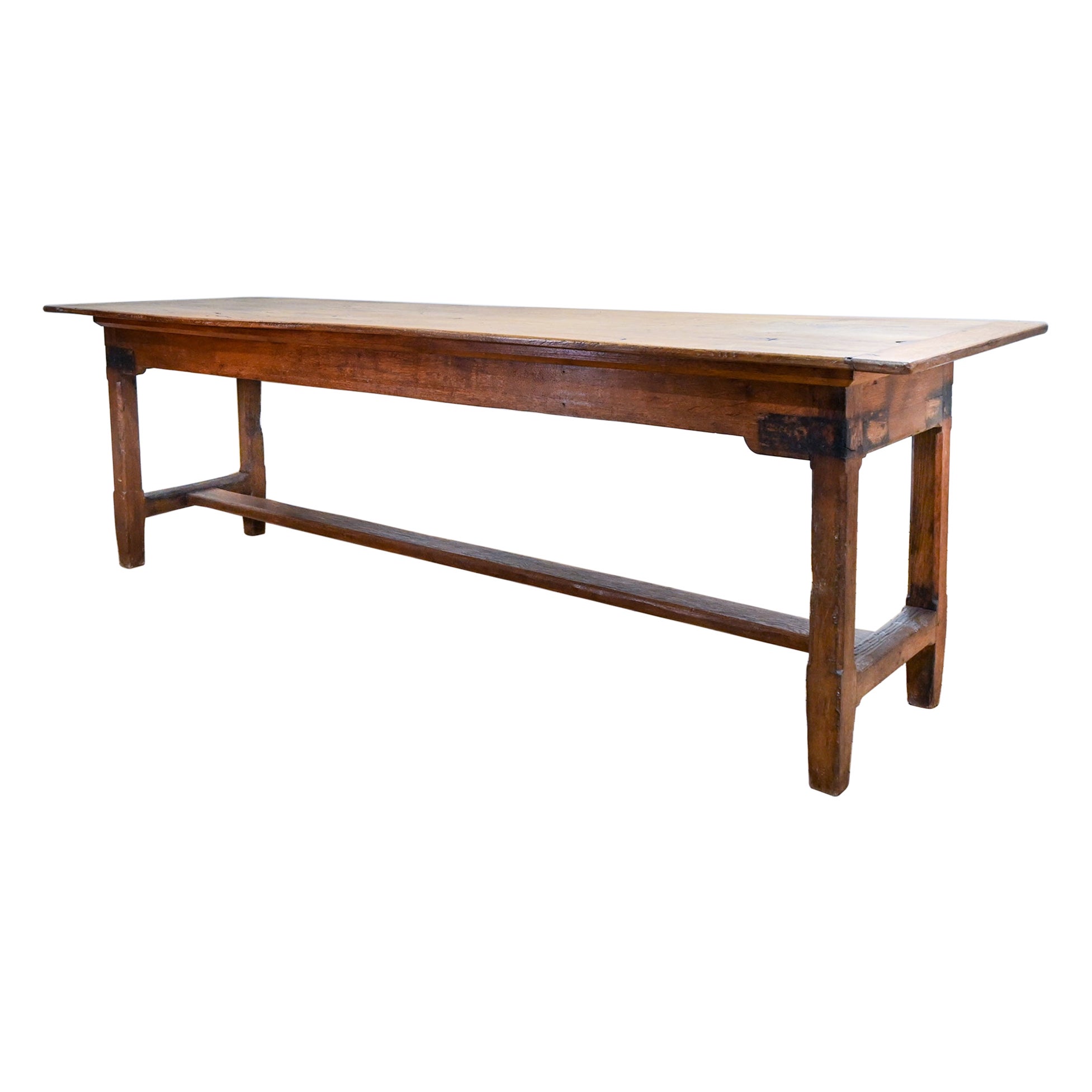 Long 19th Century French Oak Farmhouse Table - Refectory  For Sale