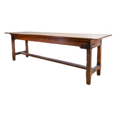 Long 19th Century French Oak Farmhouse Refectory Dining Table