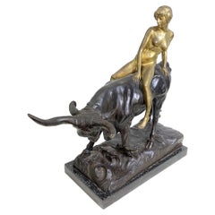Albert Hinrich Hussmann '1874-1946', Europe and the Bull Bronze Sculpture