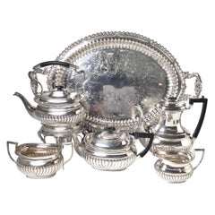 British Sterling Silver Tea Seat, 1901 Birmingham with Added Silver Plate Tray
