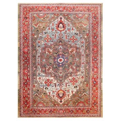 Antique Persian Heriz Serapi Carpet. Size: 12' 6" x 17' 6"