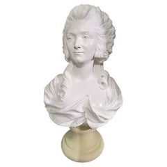 Antique Tall Bust of a Noble French Lady, France 19th Century