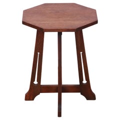 Lakeside Craft Shops Arts & Crafts Mission Oak Octagonal Side Table, Circa 1900