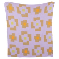 Flower Knit Throw Blanket Textile in Lavender 
