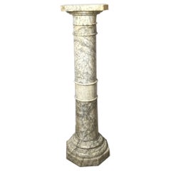 Early 20th Century Italian Solid Marble Rotating Pedestal