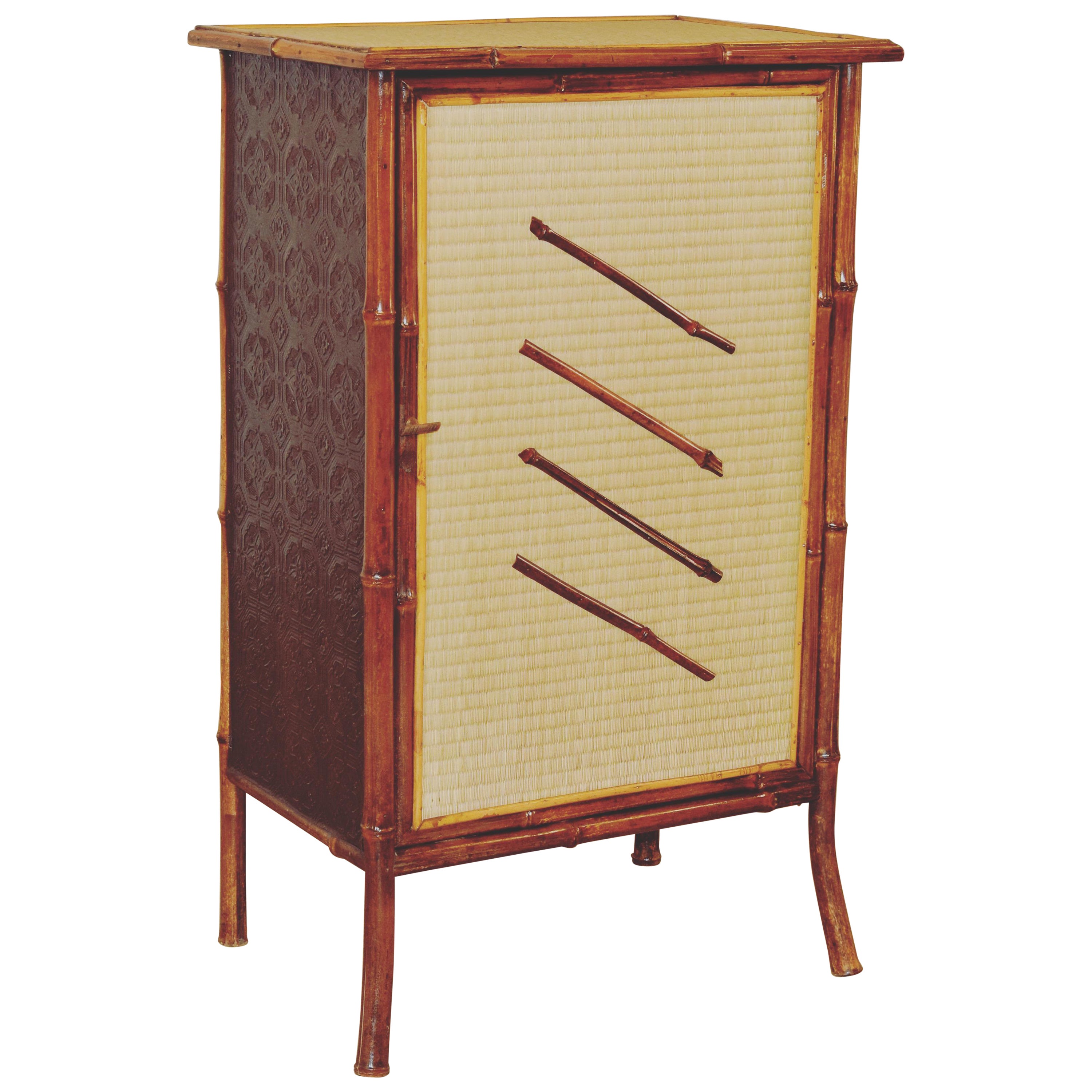 19th Century Bamboo Cupboard For Sale