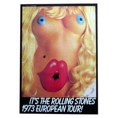 Vintage Rolling Stones 1973 European Tour Poster Art Rock