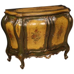 20th Century Lacquered Painted Gold Wood Venetian Sideboard, 1930