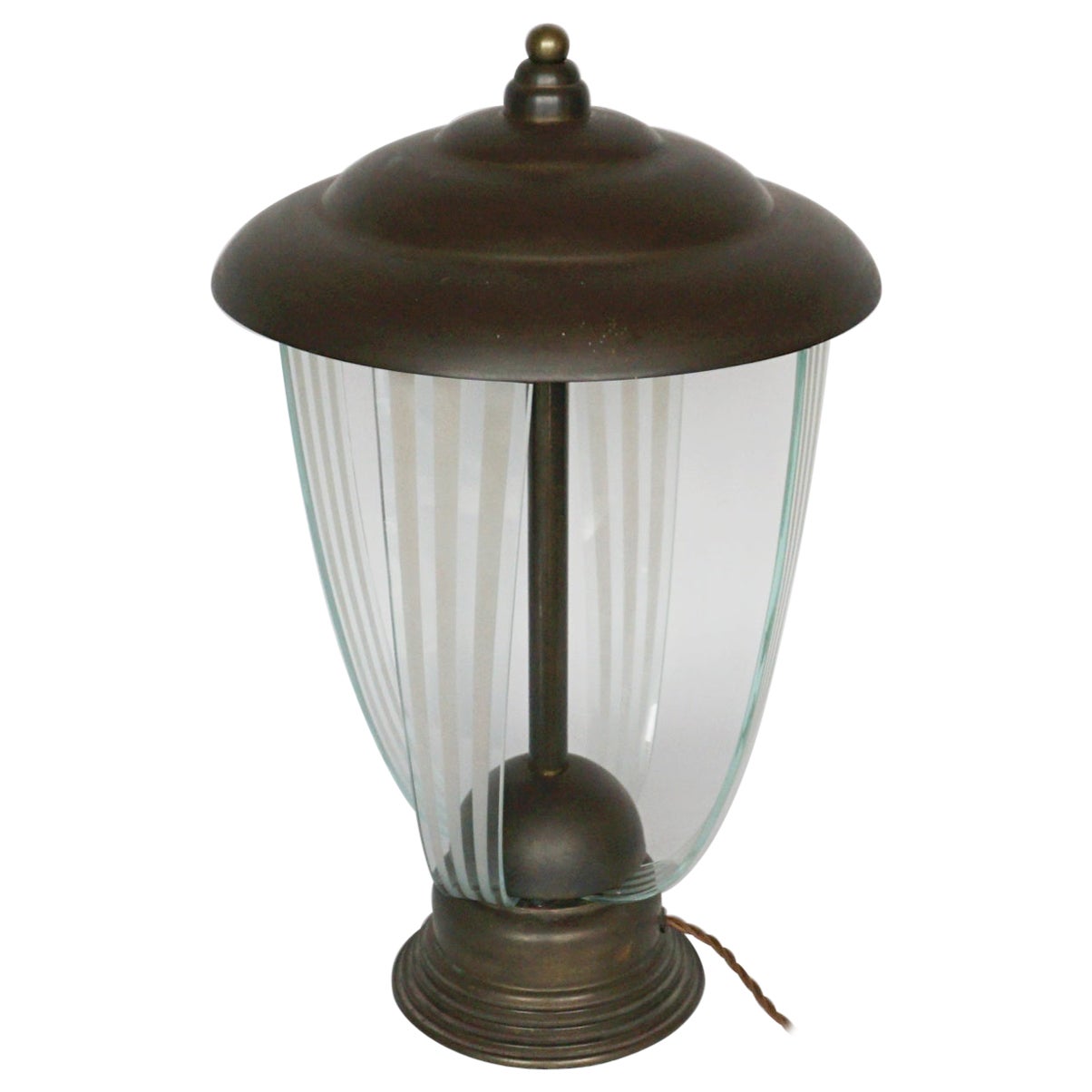 Art Deco Brass & Copper Table Lamp