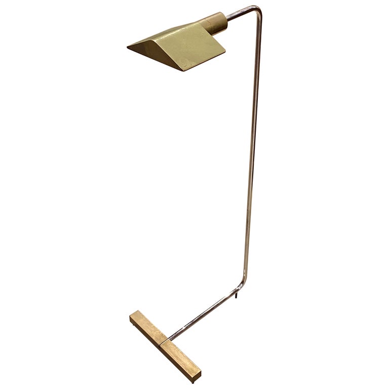 Cedric Hartman Brass Mid-Century Modern Floor Swivel Lamp Model 1UWV For Sale