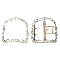 Antique Fine Pair of 18th Century George III Sterling Silver Shoe Buckles, London 1792
