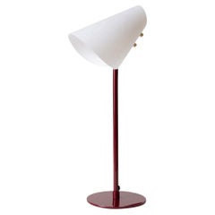 June Desk Lamp, Metal & Parchment, Maroon