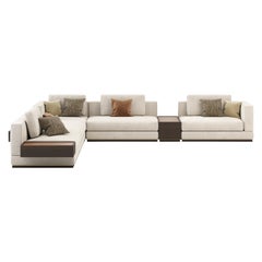 Fletcher Modular Sofa in Leather, Portuguese Contemporary Upholstered
