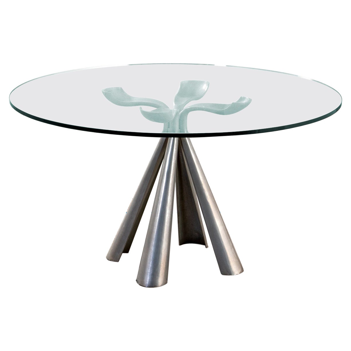 20th Century Vittorio Introini Table Mod, Colby for Saporiti in Die-Cast Steel