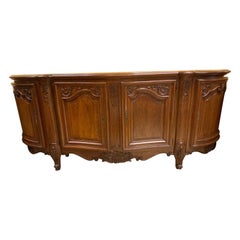 French Louis XV-Style Antique Country Buffet/Enfilade with Parquetry Top