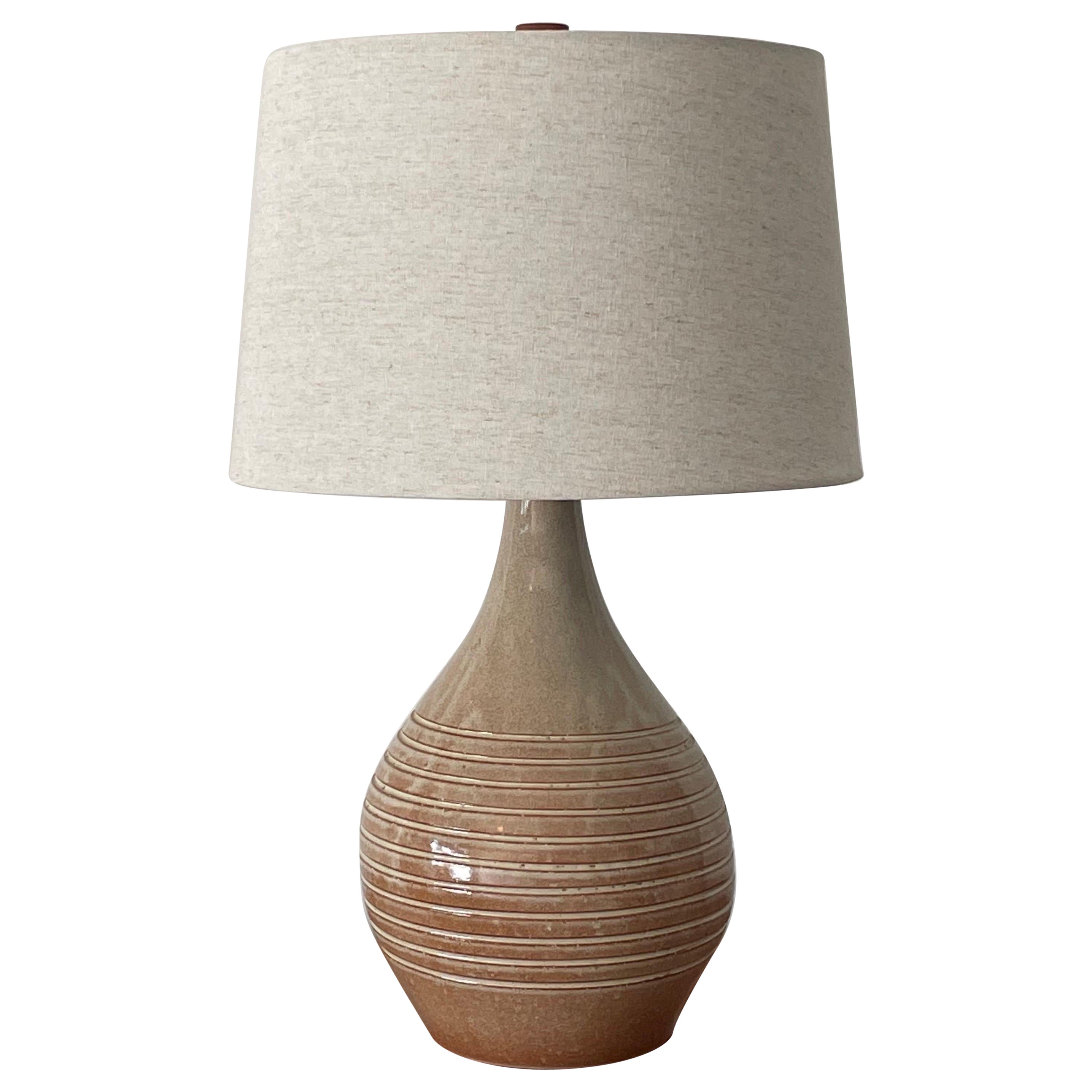 Large Martz Lamp by Jane and Gordon Martz, Rose/ Blush Ceramic For Sale