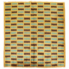 Retro Turkish Art Deco Square Rug