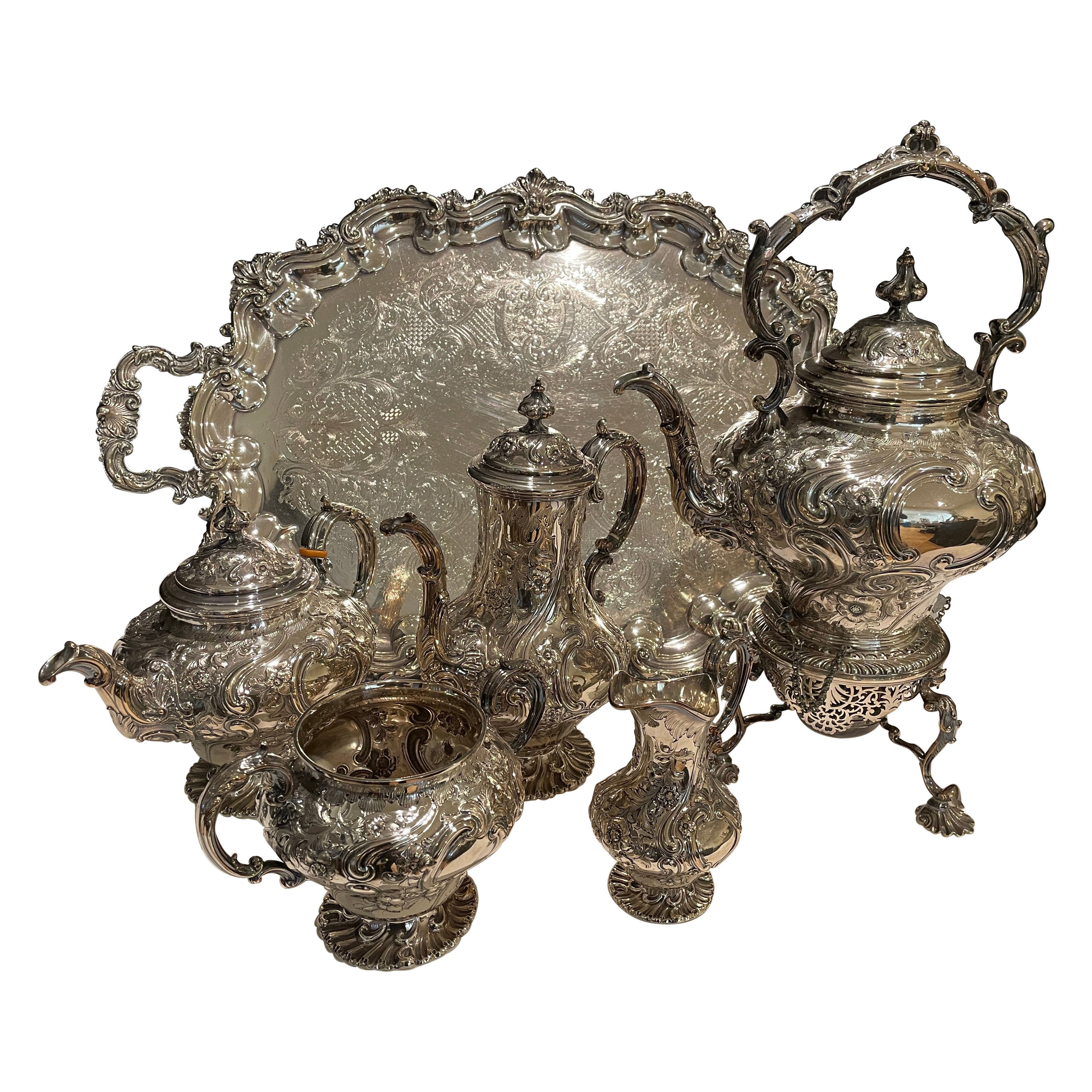 Antique Martin, Hall & Co. English Silver Plate Tea Set For Sale