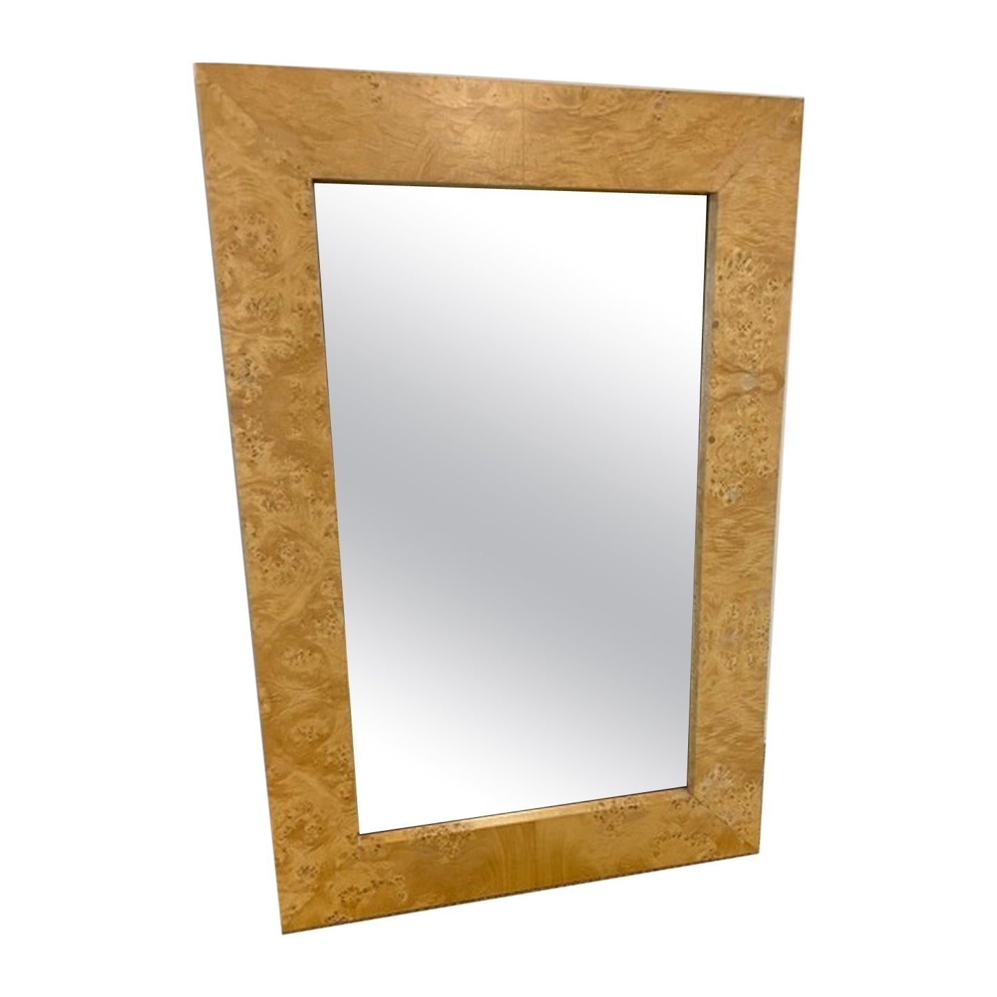 Mid Century Olive Wood Mirror By Milo Baughman For Sale