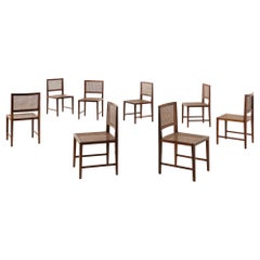 Rosewood and Cane Dining Chairs, M.L. Magalhães, 1960s, Midcentury Brazilian