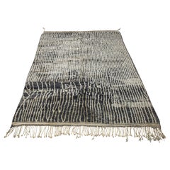 Grey and Neutral Moroccan Rug  10'x8'2" Handcrafted 100% Wool 