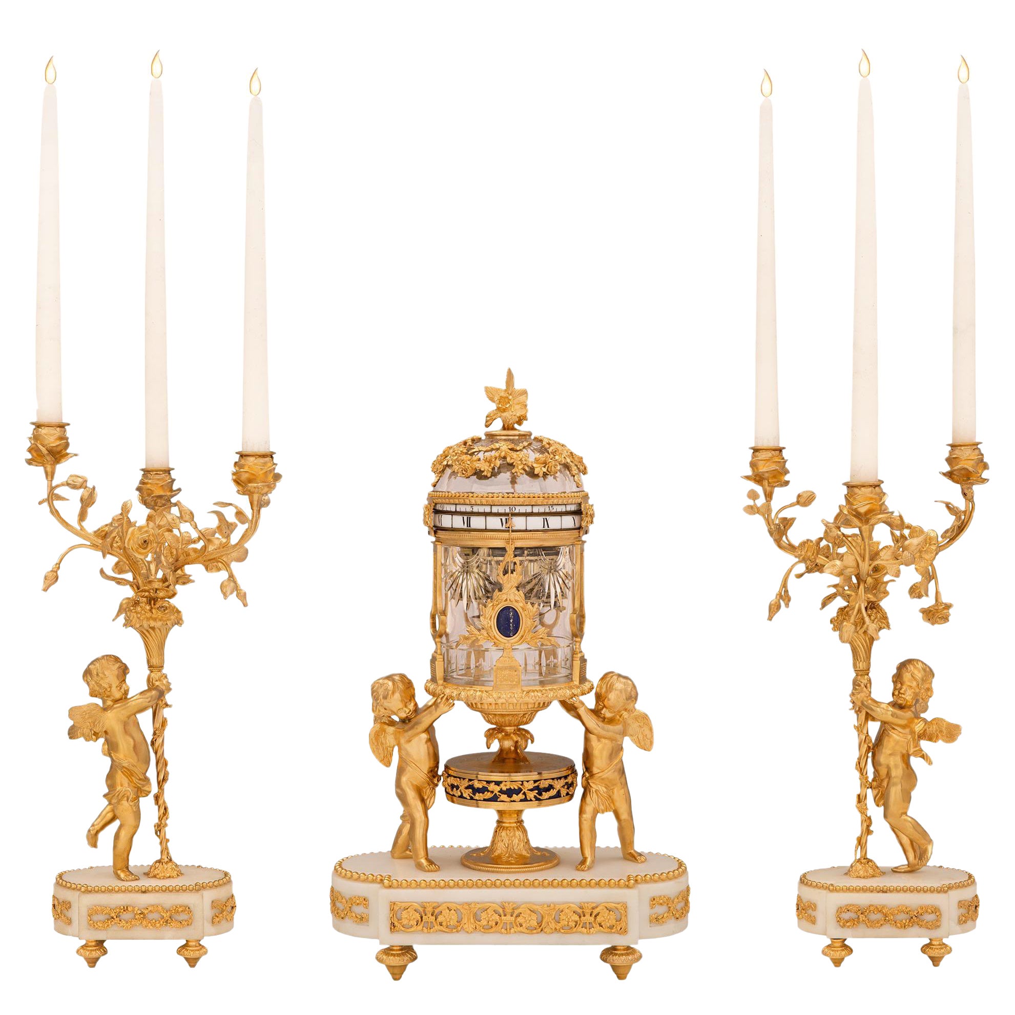 French 19th Century Louis XVI St. Garniture Set Retailed by Tiffany & Co For Sale