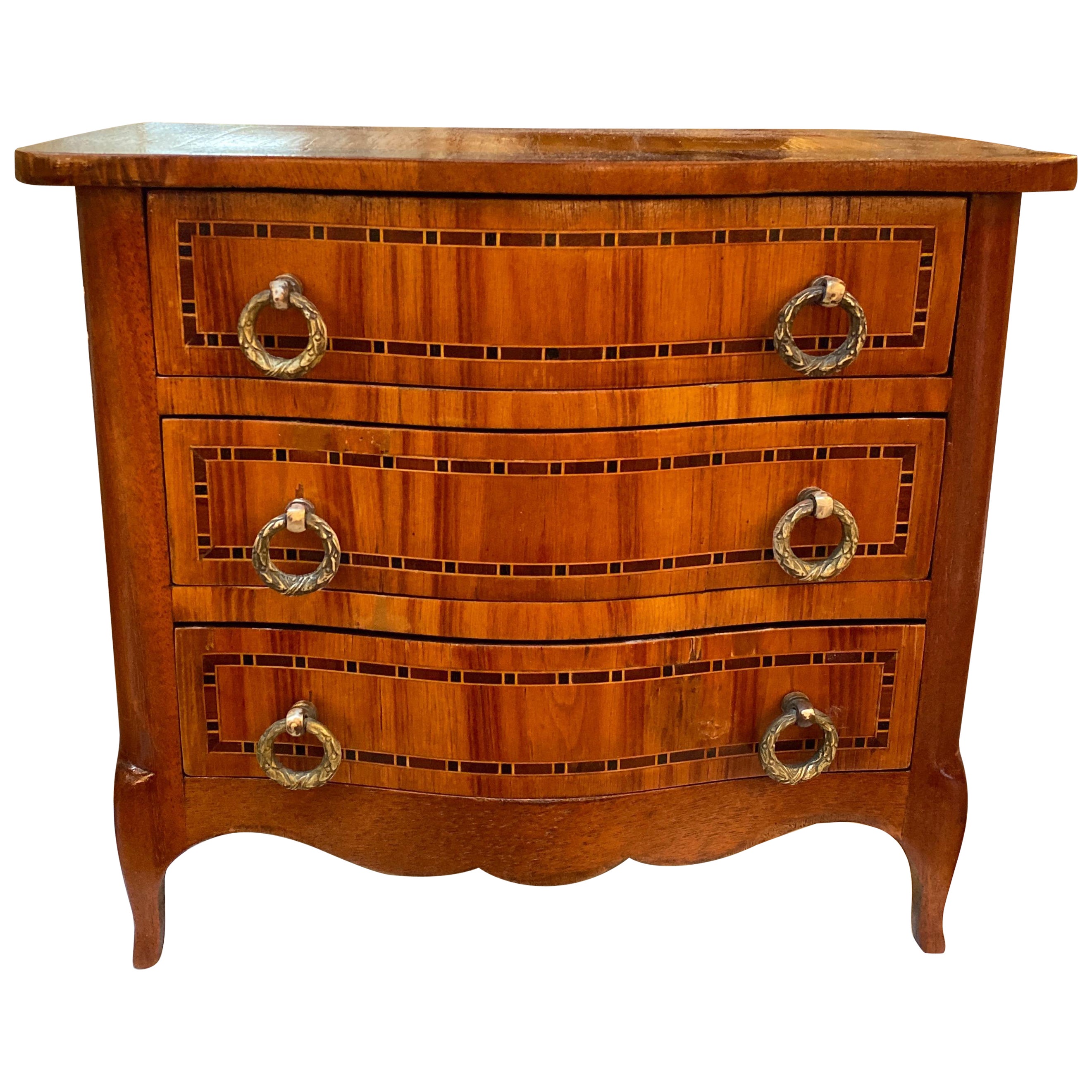 Miniature Table Top Drawered Chest Circa 1920 For Sale