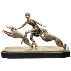 French Art Deco Bronze Statue, "The Dance" by Lormier