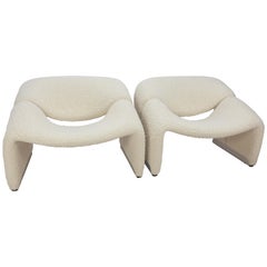 Set of 2 F598 Groovy Chairs by Pierre Paulin for Artifort, 1980s