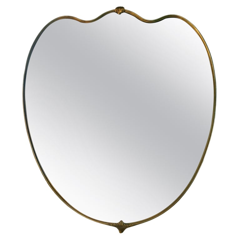 Italian Brass Wall Mirror at 1stDibs