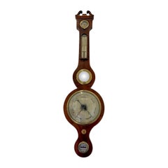 Baromètre Banjo ancien en acajou de qualité George III